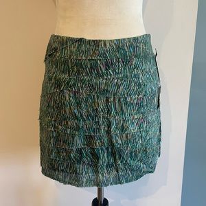 Green mini skirt